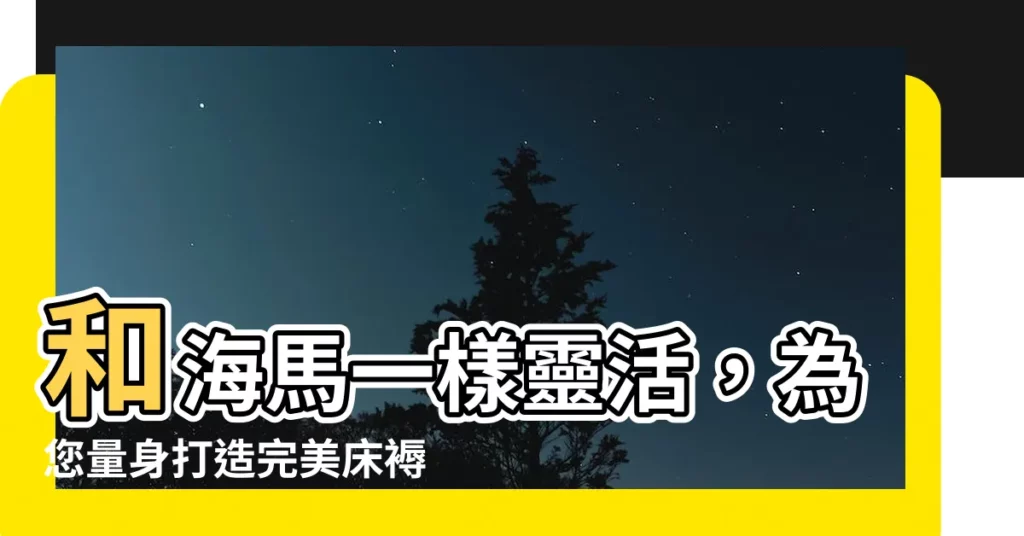 【海馬】和海馬一樣靈活，為您量身打造完美牀褥！