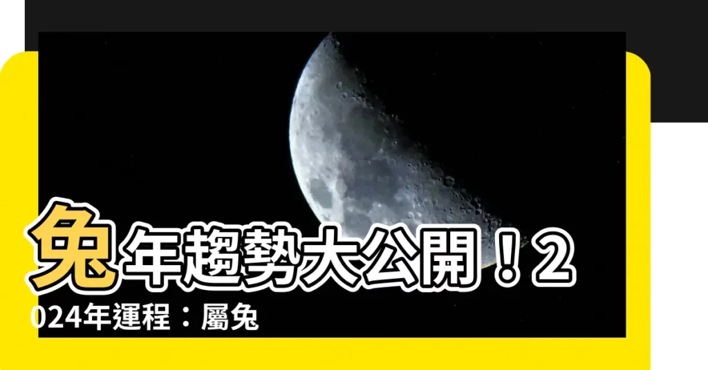 【兔年2024年運程】兔年趨勢大公開！2024年運程：屬兔運勢全解析！