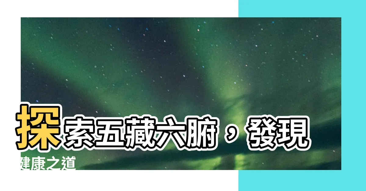 【五藏六腑】探索五藏六腑，發現健康之道