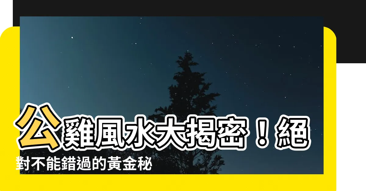 【公雞風水】公雞風水大揭密！絕對不能錯過的黃金秘訣，招財進寶、桃花朵朵香