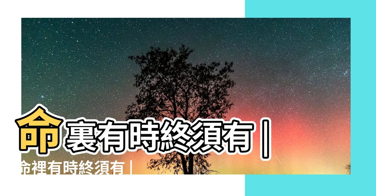 【命裡有時終須有 命裡無時莫強求】命裏有時終須有 |命裡有時終須有 |命裏無時莫強求 |