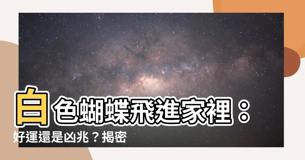 【白色蝴蝶飛進家裡】白色蝴蝶飛進家裡：好運還是凶兆？揭密背後神秘含義