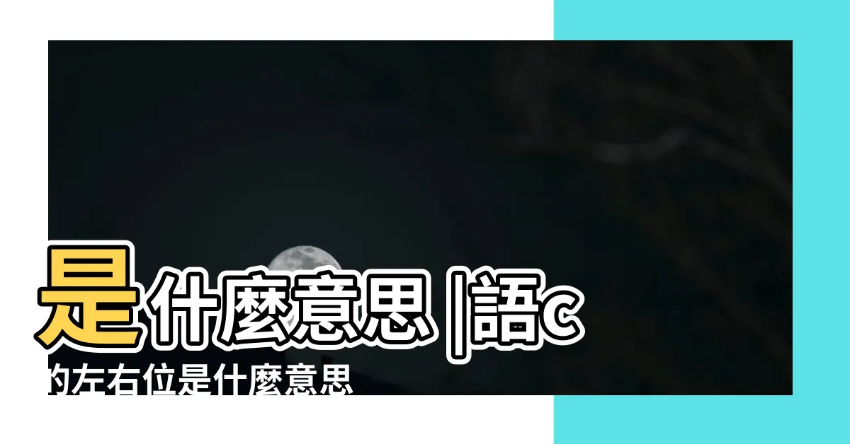 【左位 意思】是什麼意思 |語c的左右位是什麼意思 |右位和左位是什麼意思啊 |