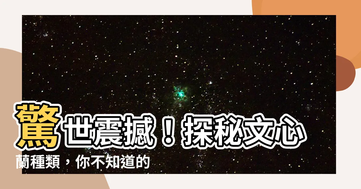 【文心蘭種類】驚世震撼！探秘文心蘭種類，你不知道的神奇變種品種！