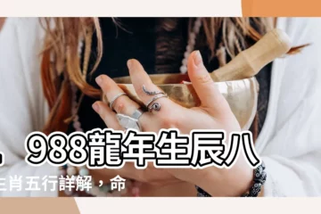 【1988龍年】1988龍年生辰八字生肖五行詳解，命運分析與配對建議