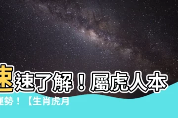 【屬虎本月運勢】速速瞭解！屬虎人本月運勢！【生肖虎月運詳解】
