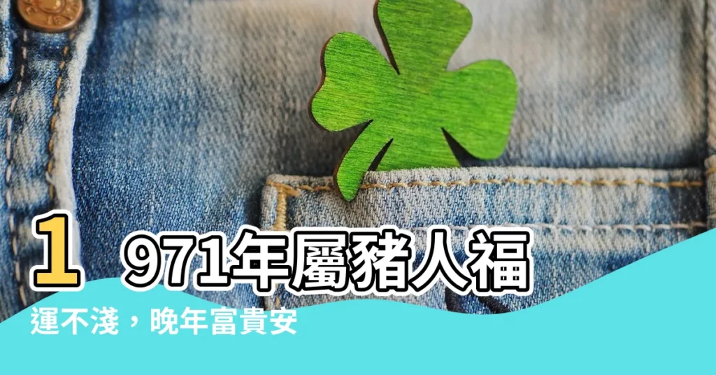 【1971 年 生肖】1971年屬豬人福運不淺，晚年富貴安康！點進來秒懂！