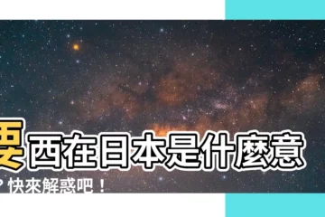 【要西】要西在日本是什麼意思？快來解惑吧！