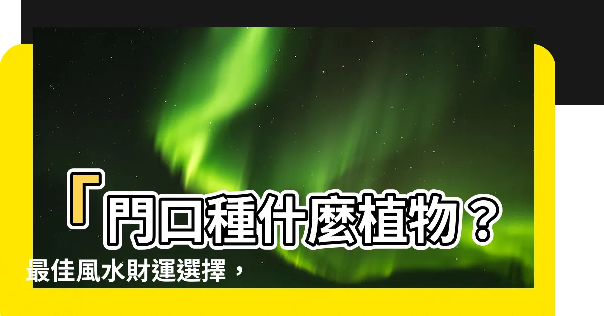 【門口種什麼植物】「門口種什麼植物？最佳風水財運選擇，提升家中好運！」