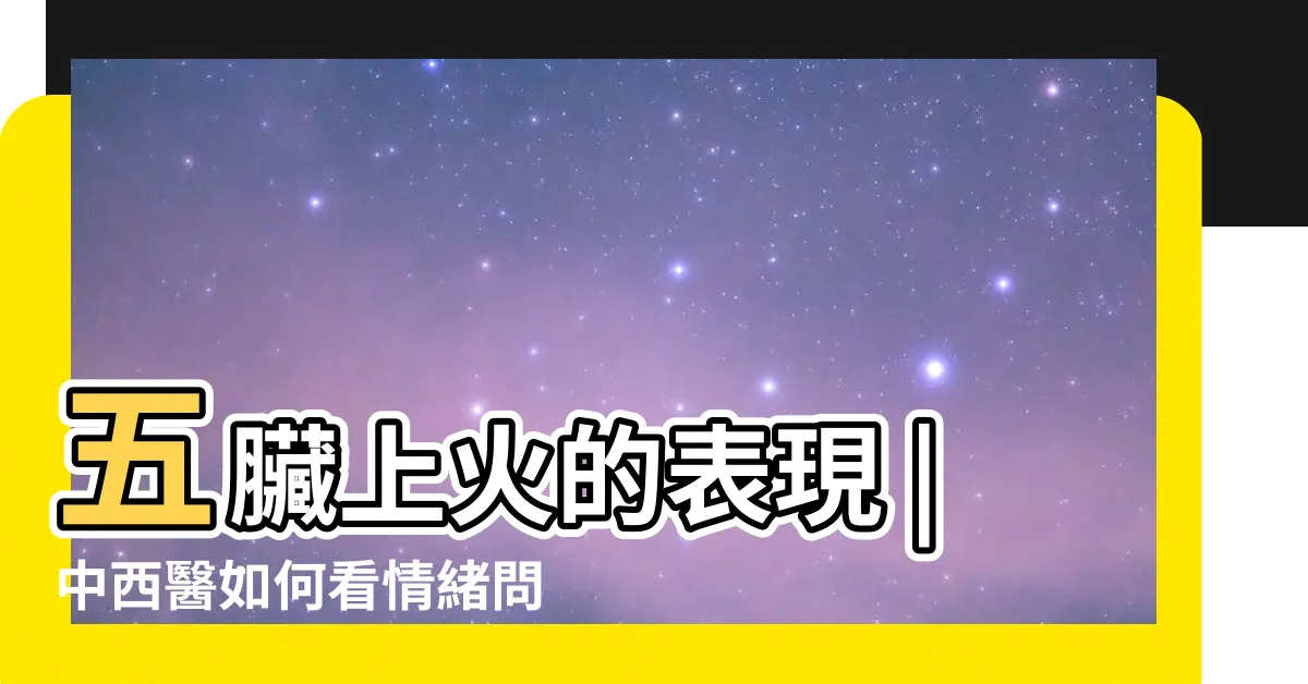 【心肝脾肺腎情緒】五臟上火的表現 |中西醫如何看情緒問題與癌症 |不煙不酒竟 |