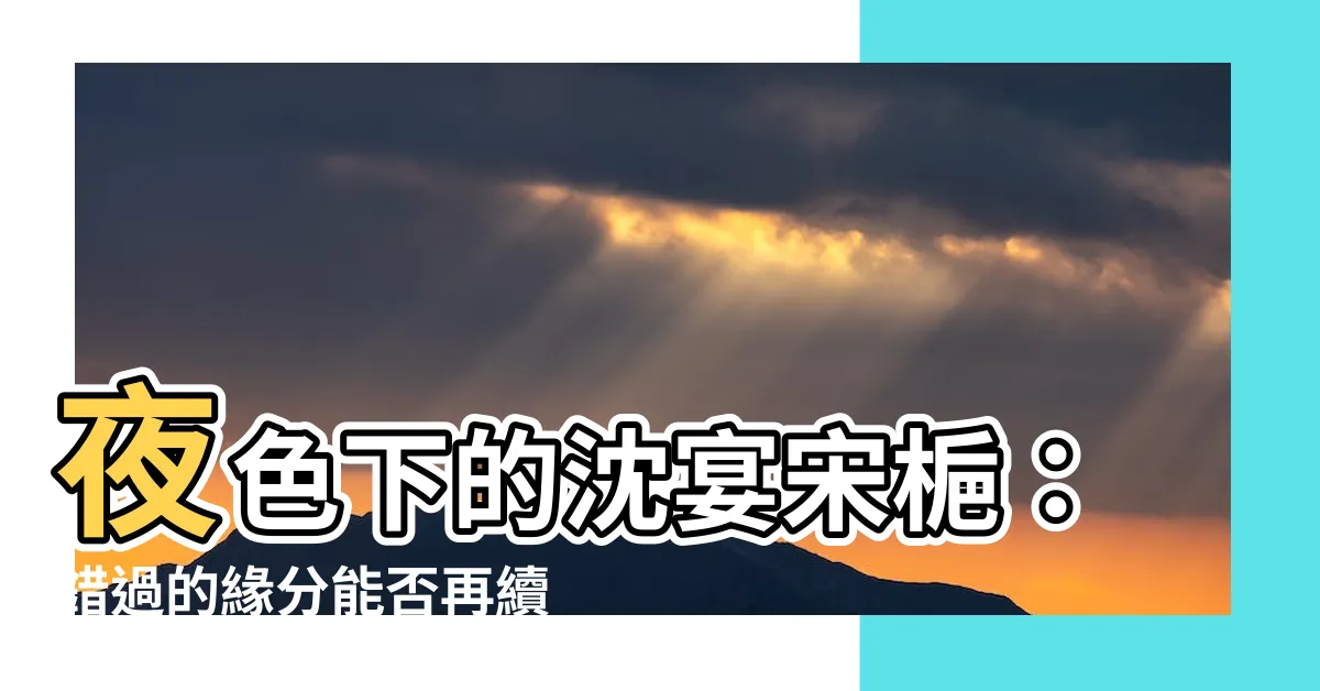 【沈宴宋梔】夜色下的沈宴宋梔：錯過的緣分能否再續前緣？