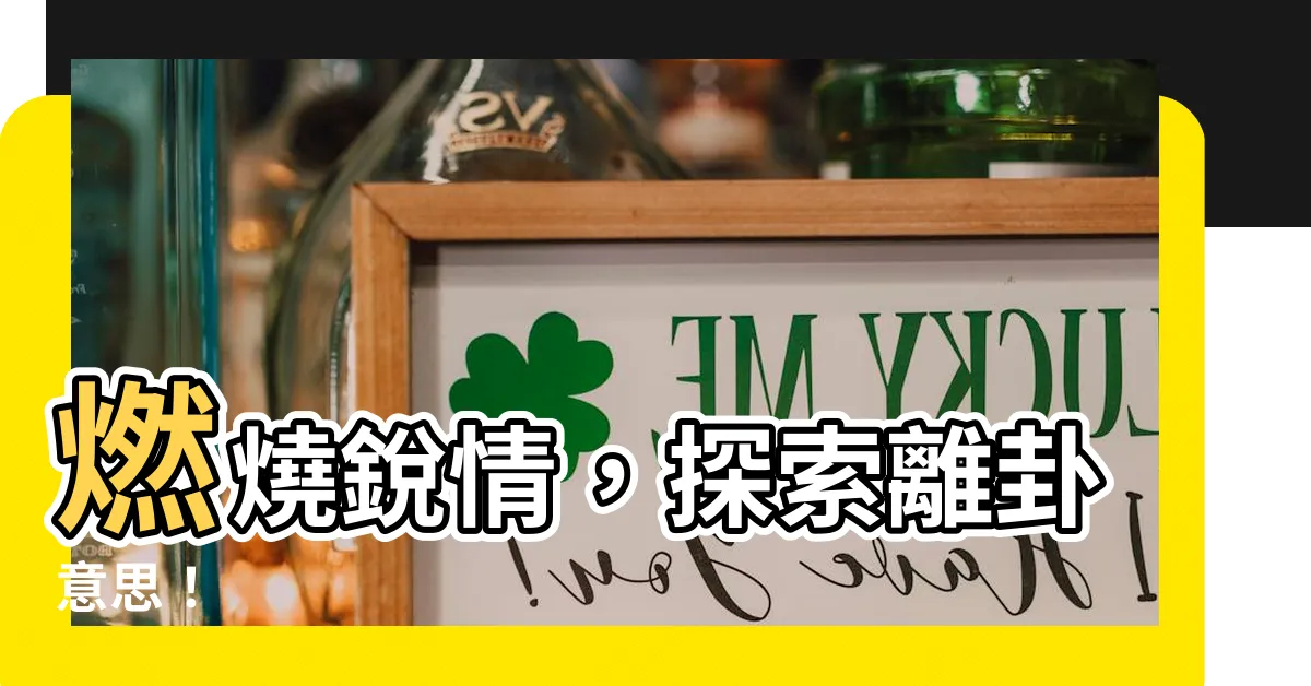 【離卦意思】燃燒鋭情，探索離卦意思！