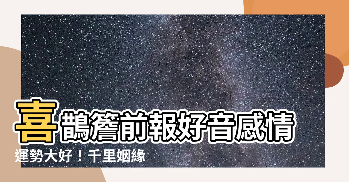 【喜鵲簷前報好音感情】喜鵲簷前報好音感情運勢大好！千里姻緣一線牽