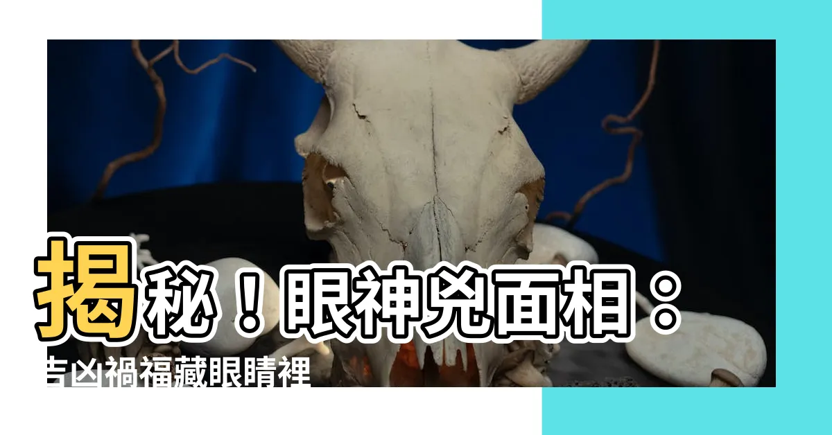 【眼神兇面相】揭秘！眼神兇面相：吉凶禍福藏眼睛裡
