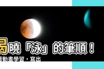 【泳字筆順】揭曉「泳」的筆順！跟著動畫學習，寫出筆劃優美的國字「泳」