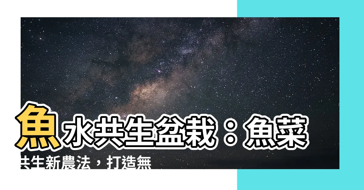 【魚水共生盆栽】魚水共生盆栽：魚菜共生新農法，打造無毒安心蔬菜！