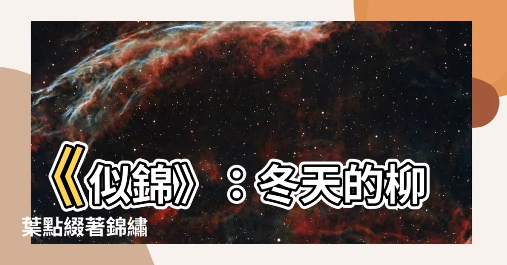 【似錦冬天的柳葉】《似錦》：冬天的柳葉點綴著錦繡