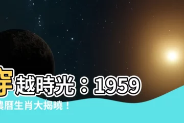 【1959年農曆生肖】穿越時光：1959年農曆生肖大揭曉！