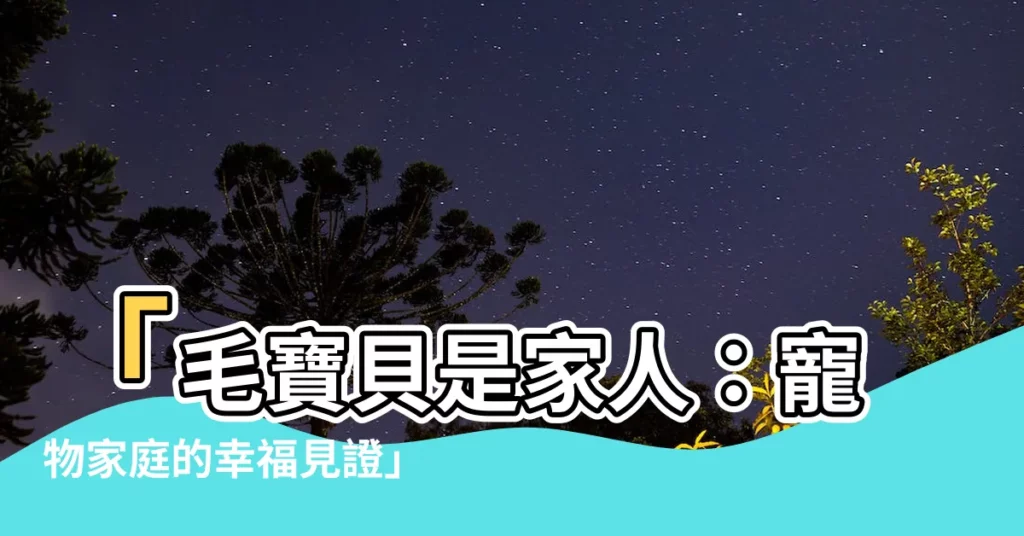 【寵物家庭】「毛寶貝是家人：寵物家庭的幸福見證」