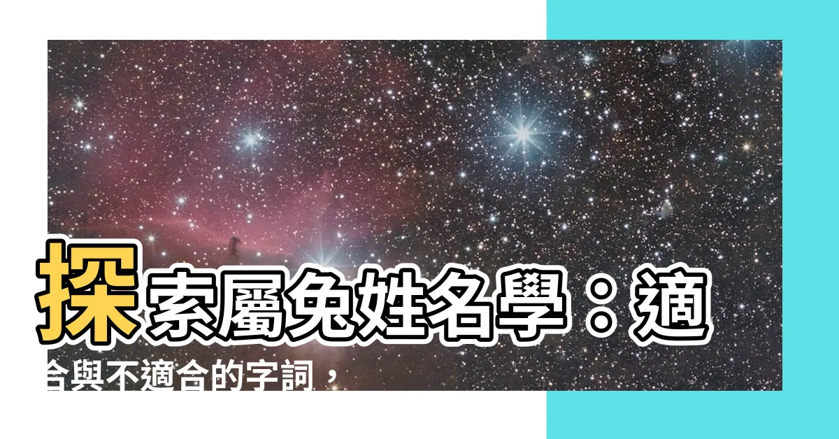 【屬兔 姓名學】探索屬兔姓名學：適合與不適合的字詞，解析屬兔人的特性與喜忌