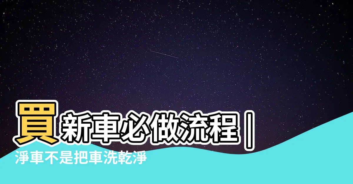 【自己淨車】買新車必做流程 |淨車不是把車洗乾淨哦 |牽新車或中古車 |