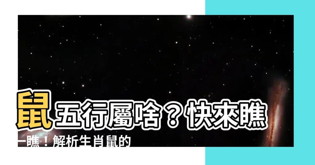 【鼠五行】鼠五行屬啥？快來瞧一瞧！解析生肖鼠的五行奧秘