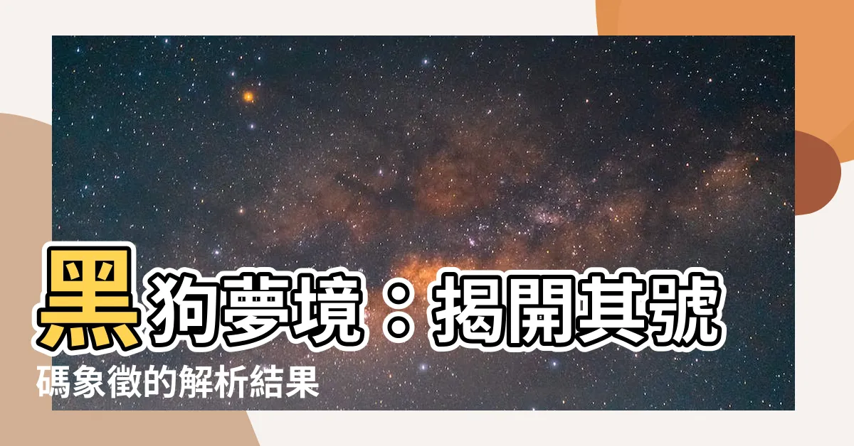 【黑狗號碼】黑狗夢境：揭開其號碼象徵的解析結果