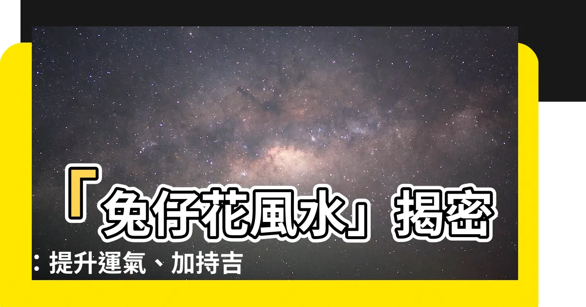 【兔仔花風水】「兔仔花風水」揭密：提升運氣、加持吉祥！