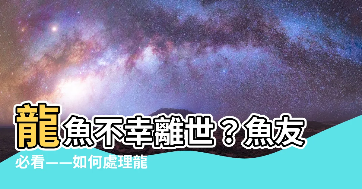【龍魚死了怎麼處理】龍魚不幸離世？魚友必看——如何處理龍魚死亡事件