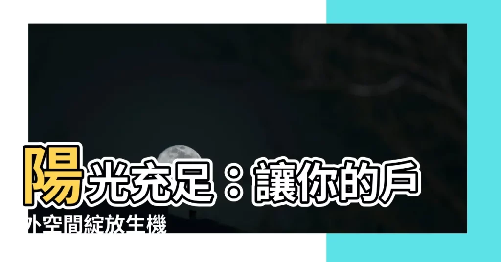 【陽光充足】陽光充足：讓你的户外空間綻放生機