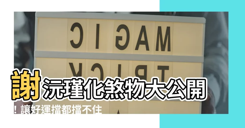 【謝沅瑾化煞物】謝沅瑾化煞物大公開！讓好運擋都擋不住