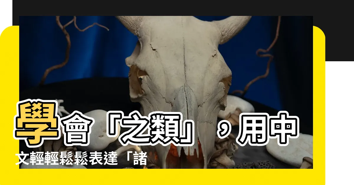 【之類】學會「之類」，用中文輕輕鬆鬆表達「諸如此類」！