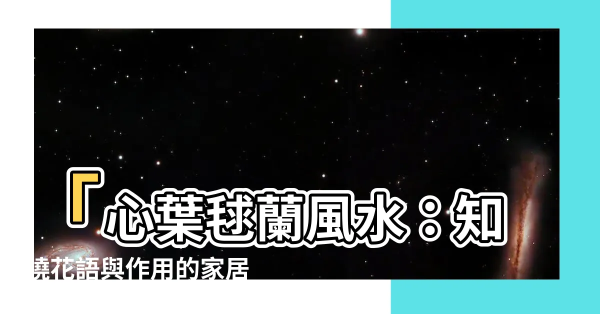 【心葉毬蘭風水】「心葉毬蘭風水：知曉花語與作用的家居植物秘密」
