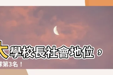 【社會地位排名】大學校長社會地位，全球第3名！
