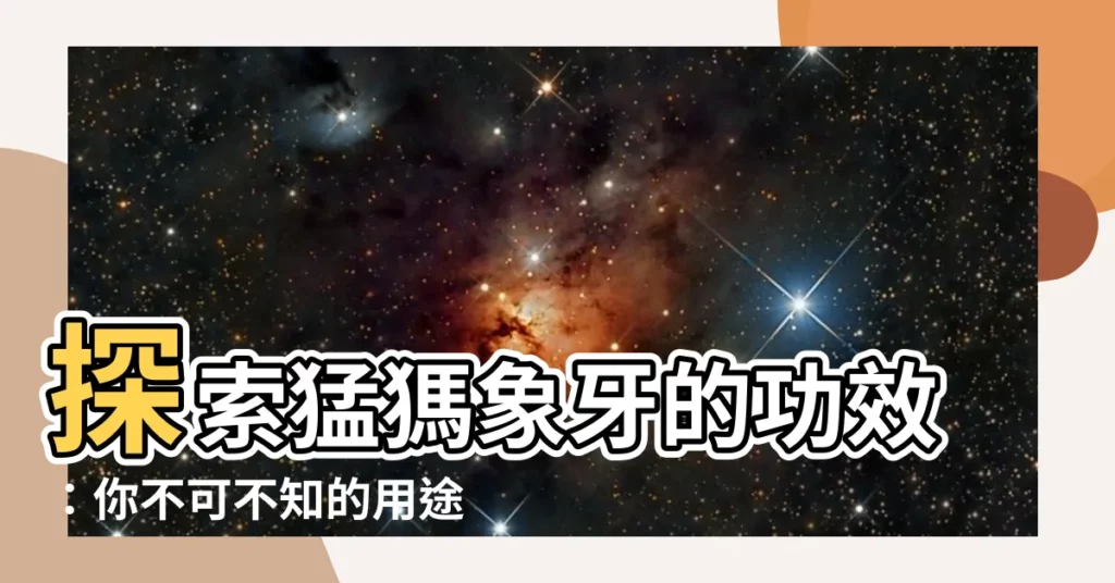 【猛獁象牙功效】探索猛獁象牙的功效：你不可不知的用途！