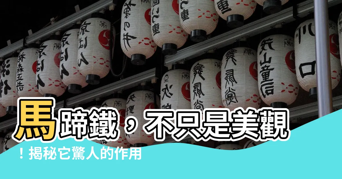 【馬蹄鐵 作用】馬蹄鐵，不只是美觀！揭秘它驚人的作用！