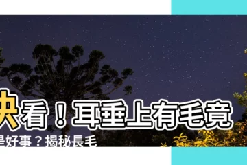 【耳垂有毛】快看！耳垂上有毛竟然是好事？揭秘長毛寓意