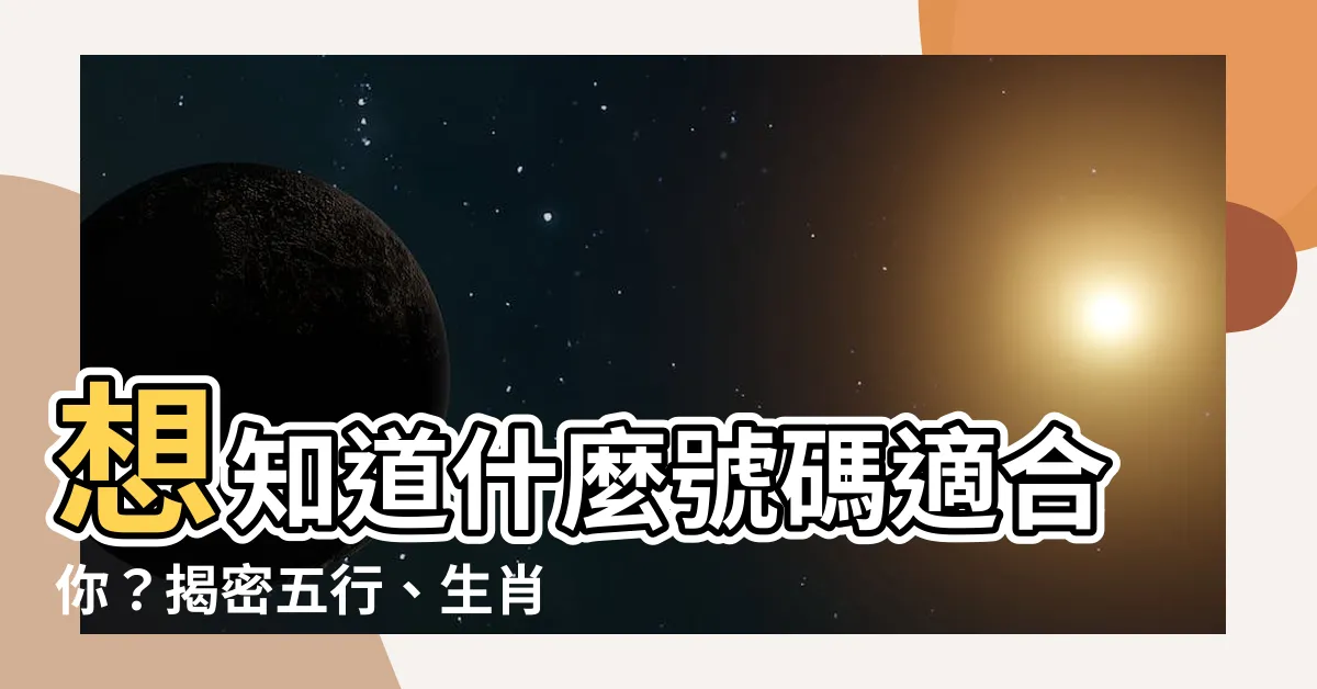 【什麼號碼適合我】想知道什麼號碼適合你？揭密五行、生肖風水選號秘笈！