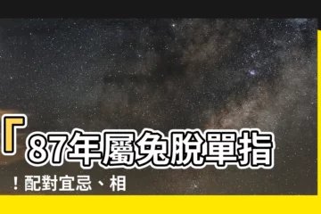 【87年生肖】「87年屬兔脱單指南」！配對宜忌、相沖化解一次看