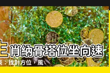 【生肖塔位坐向對照表】生肖納骨塔位坐向速查表：找對方位，風水好運旺！
