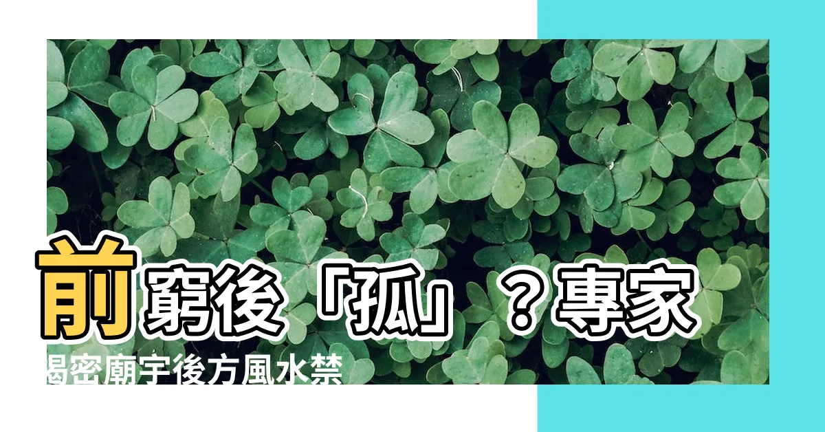 【廟後 風水】前窮後「孤」？專家揭密廟宇後方風水禁忌