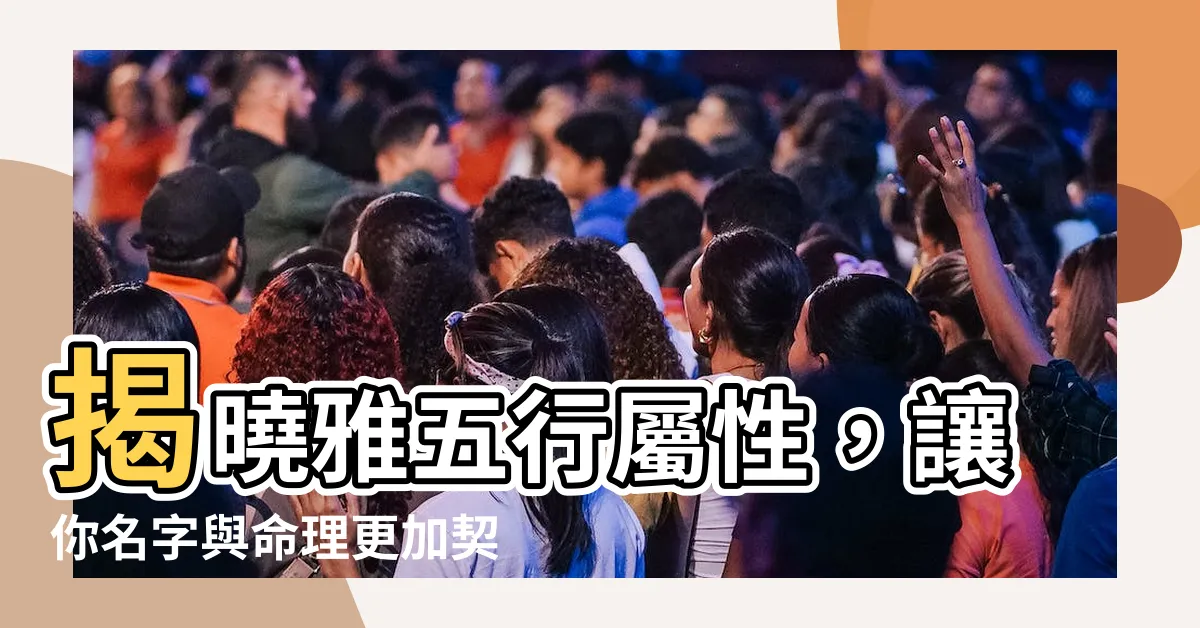 【雅五行屬性】揭曉雅五行屬性，讓你名字與命理更加契合！