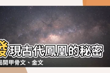 【鳳 象形】發現古代鳳凰的秘密：揭開甲骨文、金文、篆文中的鳳象形