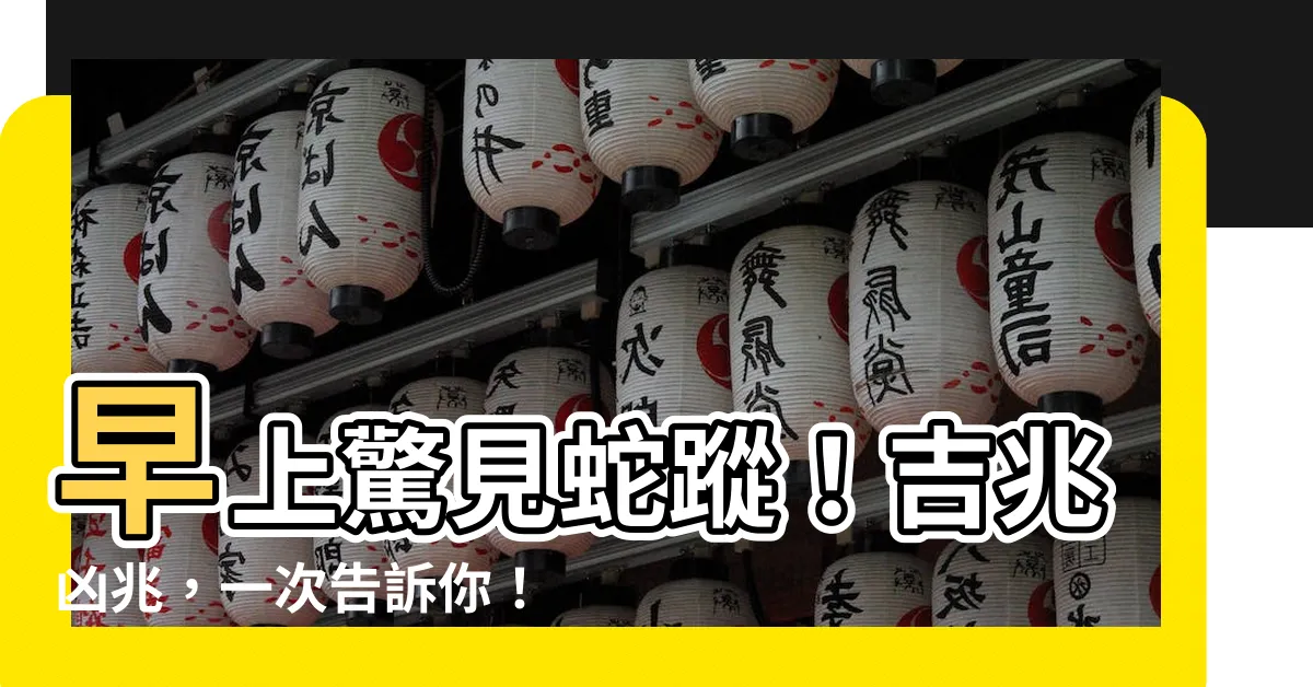 【早上看到蛇】早上驚見蛇蹤！吉兆凶兆，一次告訴你！