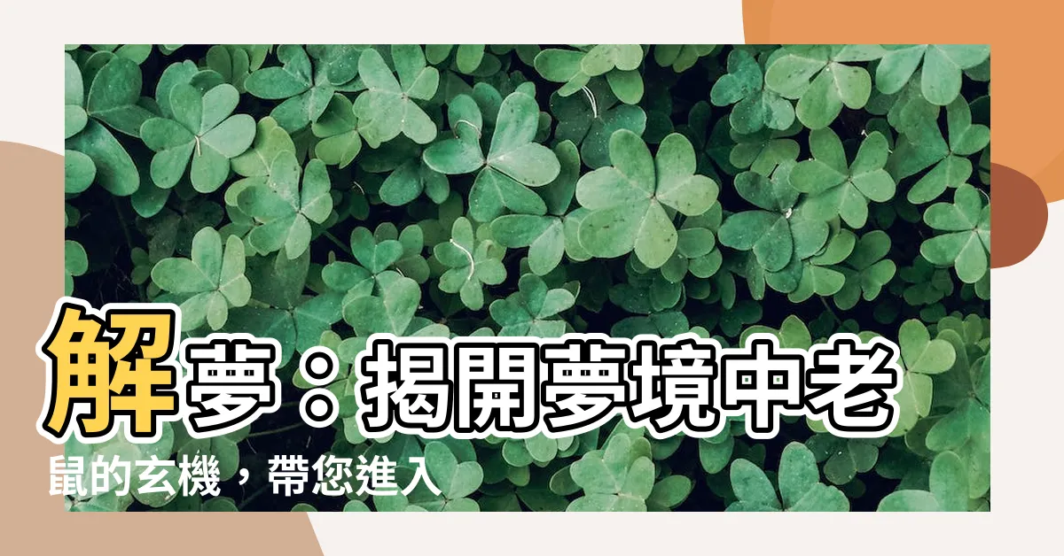 【解夢 老鼠】解夢：揭開夢境中老鼠的玄機，帶您進入夢幻的解夢世界！