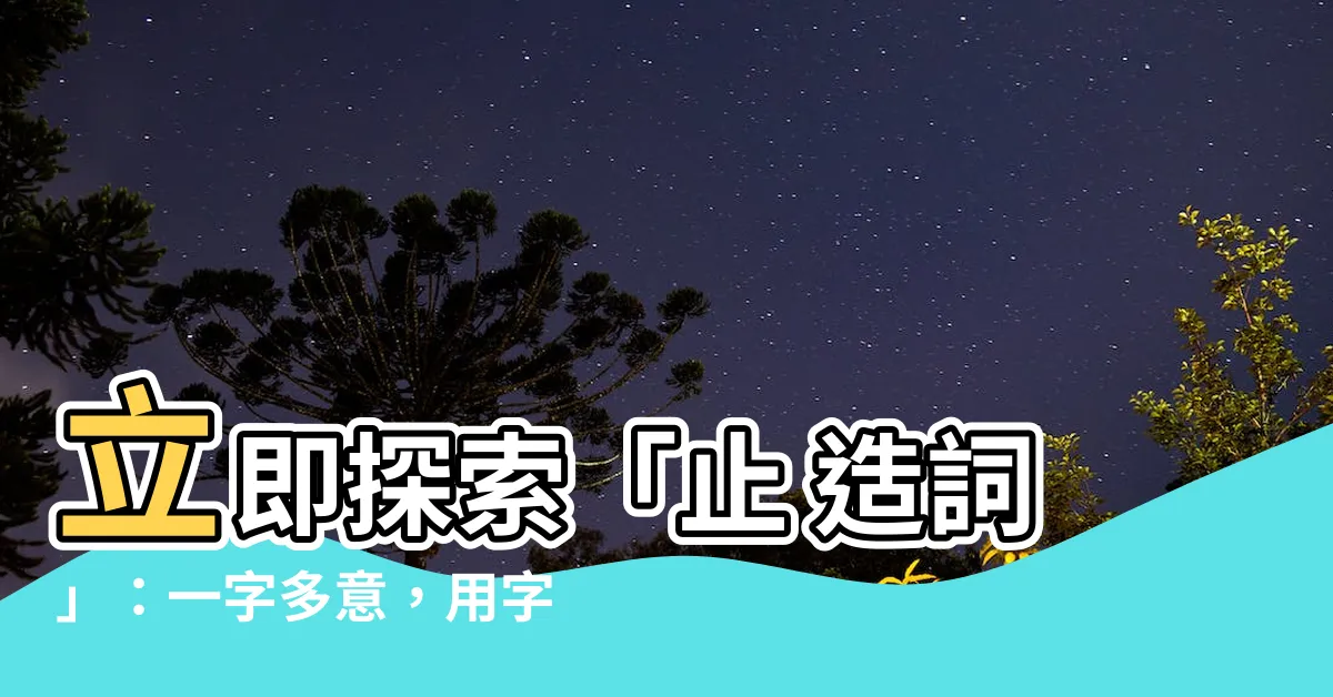 【止 造詞】立即探索「止 造詞」：一字多意，用字靈活！