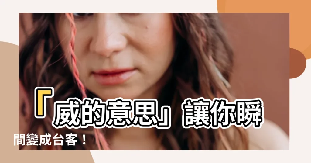 【威是什麼意思】「威的意思」讓你瞬間變成台客！