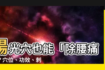 【陽光穴】陽光穴也能「除腰痛」？穴位、功效、刺灸方法一次看！