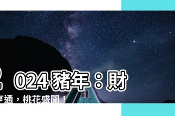【豬年2024】2024 豬年：財運亨通，桃花盛開！你的豬年生肖運勢大揭密