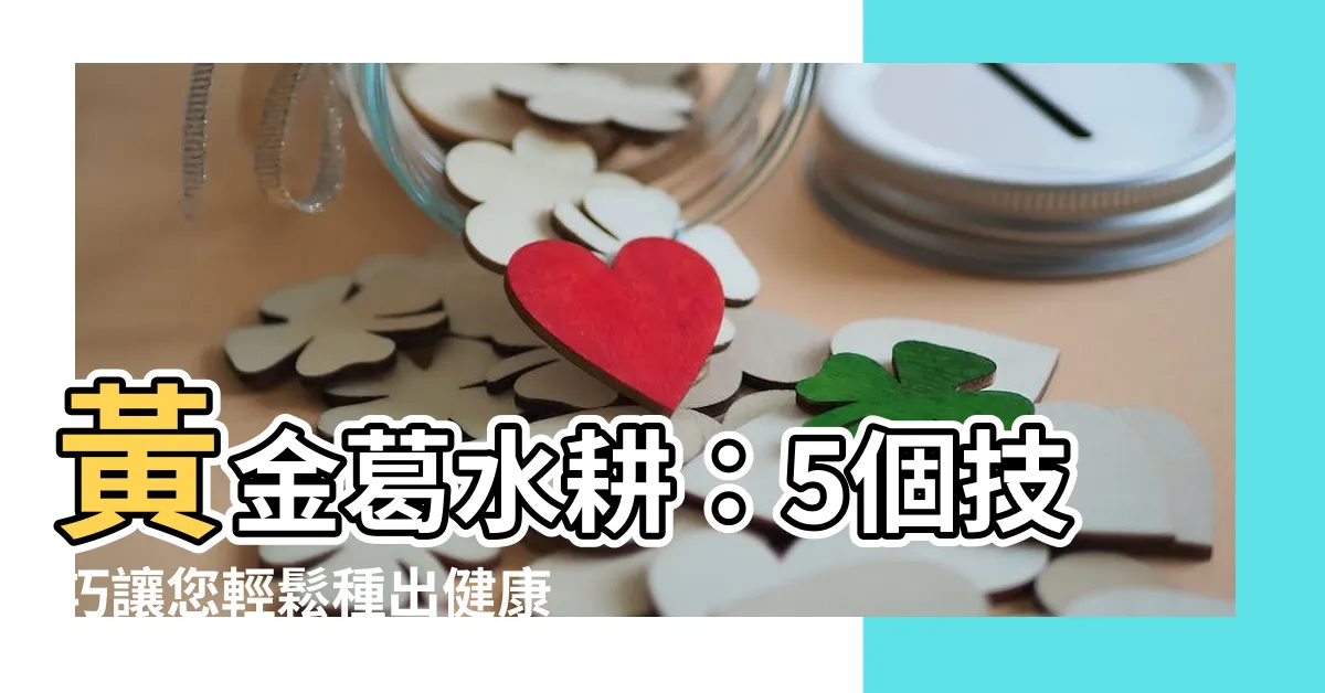 【黃金葛水耕】黃金葛水耕：5個技巧讓您輕鬆種出健康的室內植物